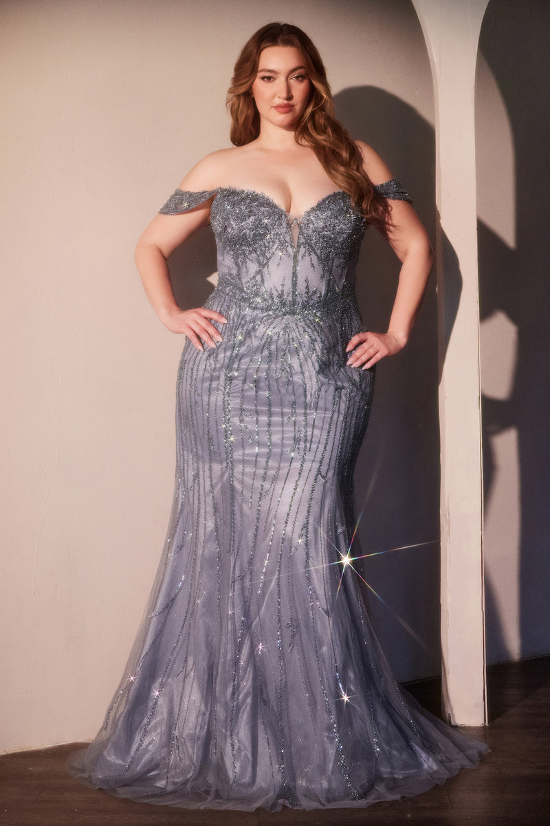 Ladivine by Cinderella Divine CC341C_SMOKY_BLUE_FRONT
