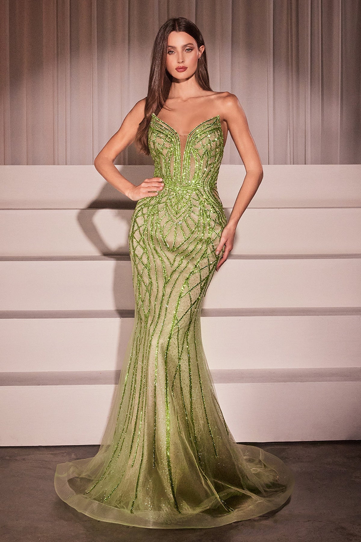 Ladivine by Cinderella Divine CC6018_GREENERY_FRONT