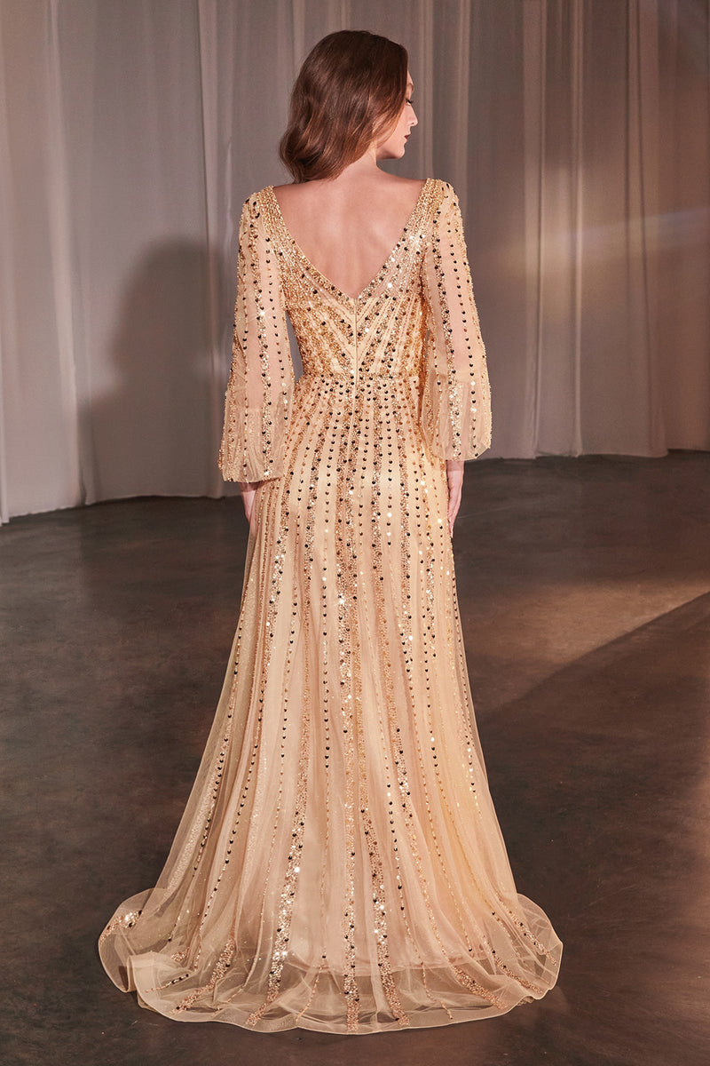 Ladivine by Cinderella Divine CD0240_CHAMPAGNE-GOLD_back