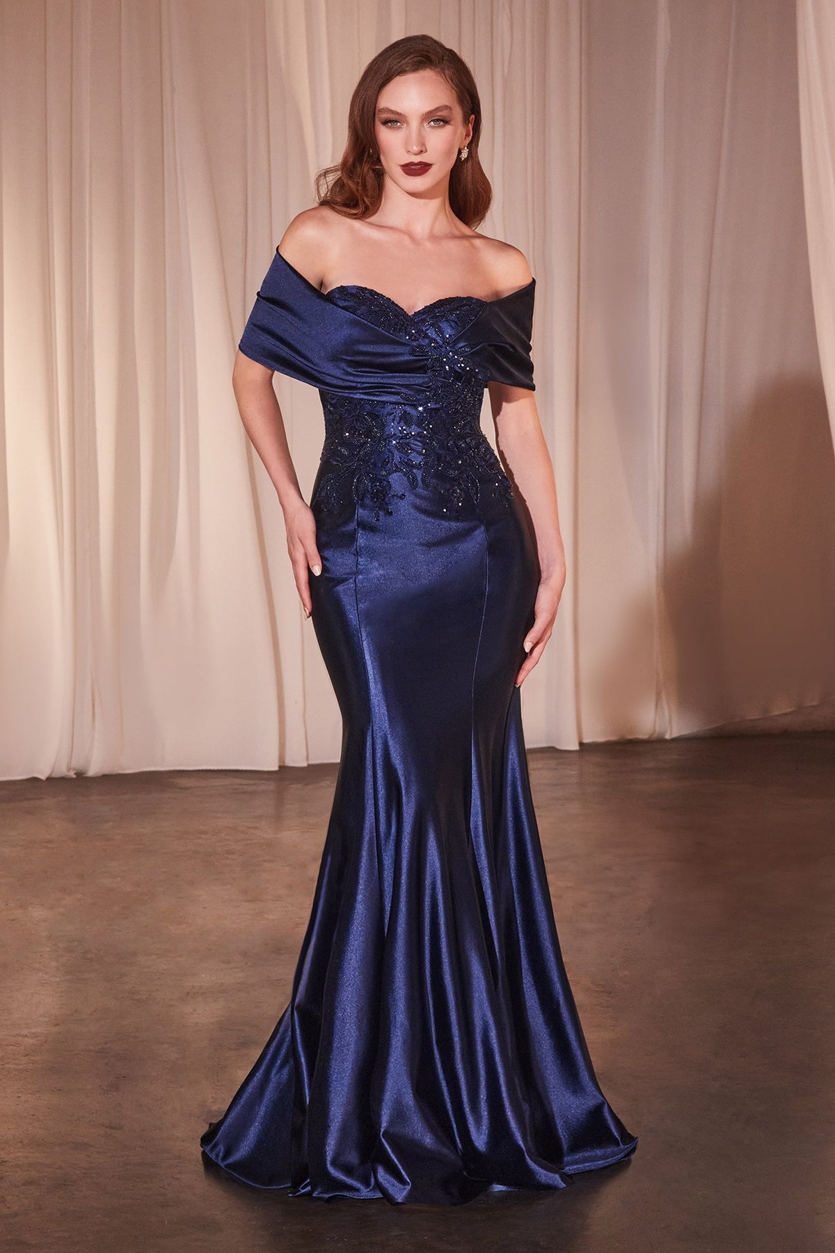 Ladivine by Cinderella Divine CDS507_NAVY_FRONT