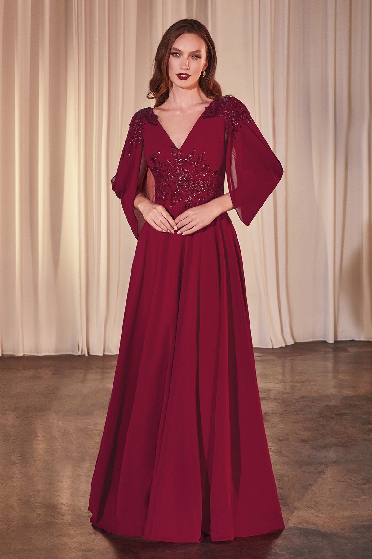 Ladivine by Cinderella Divine CDS508_BURGUNDY_FRONT