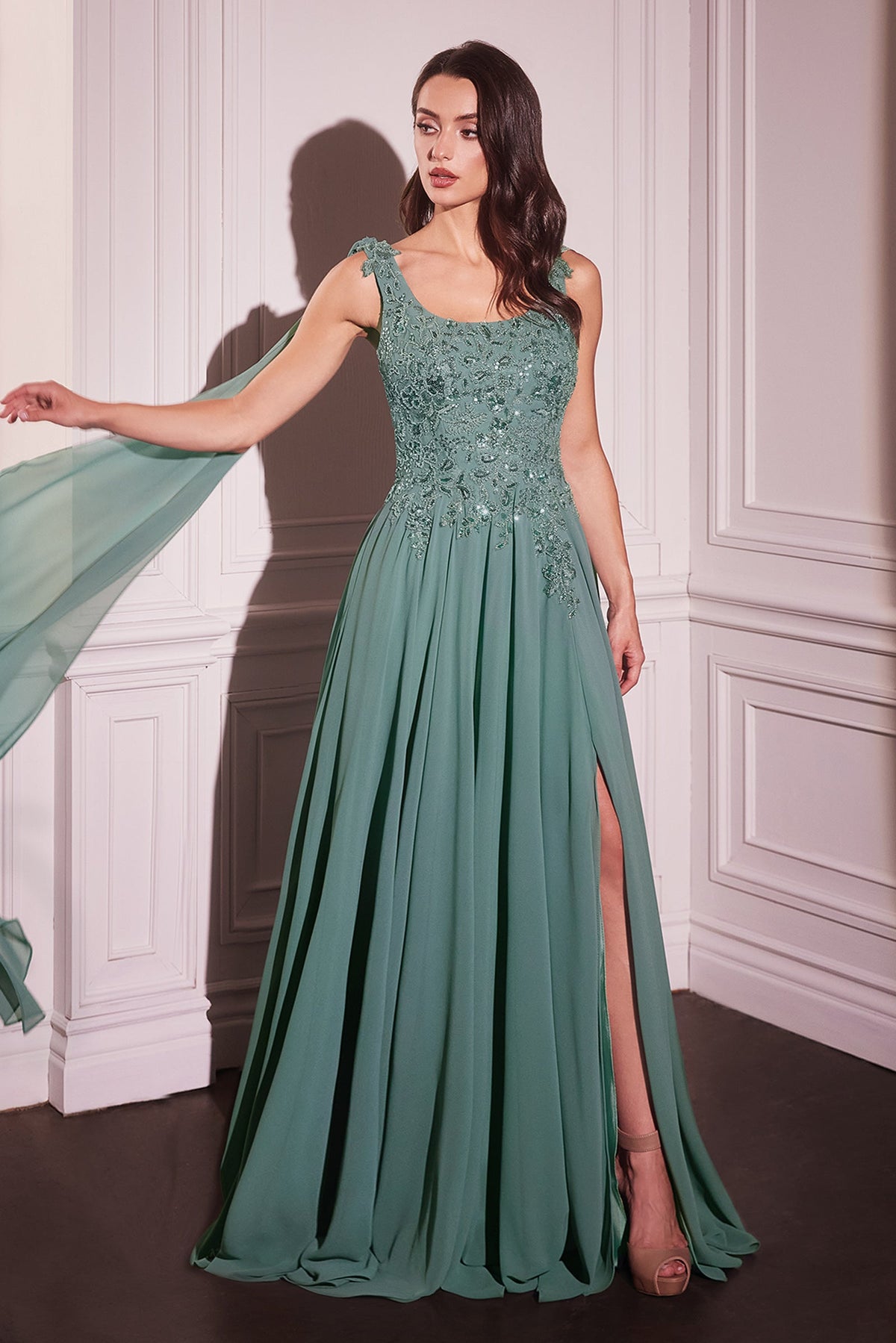 Ladivine by Cinderella Divine CDS509_DARK-SAGE_FRONT