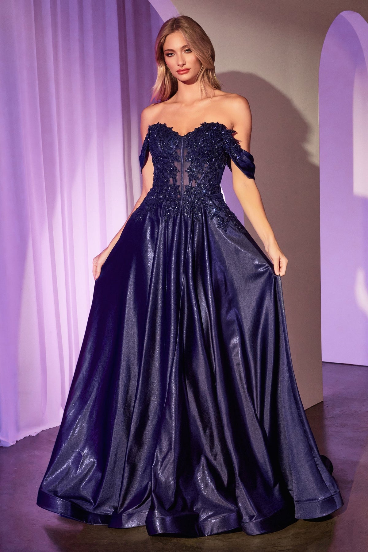 Ladivine by Cinderella Divine CDS525_NAVY_FRONT