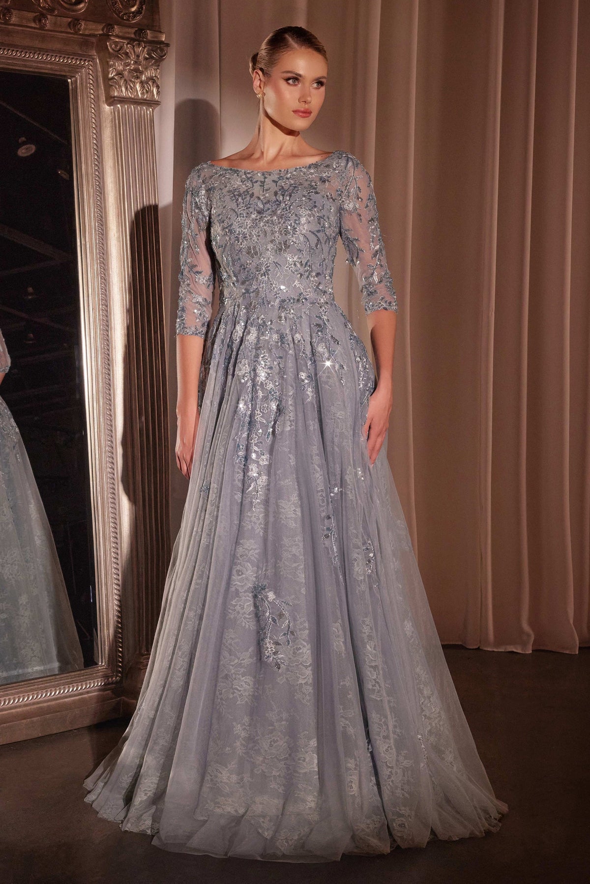 Ladivine by Cinderella Divine CK2401_SMOKY-BLUE_FRONT