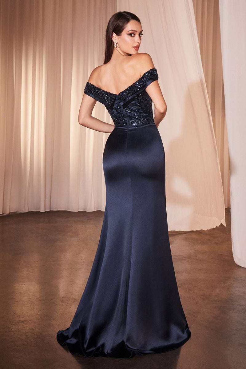 Ladivine by Cinderella Divine CR877_NAVY_BACK
