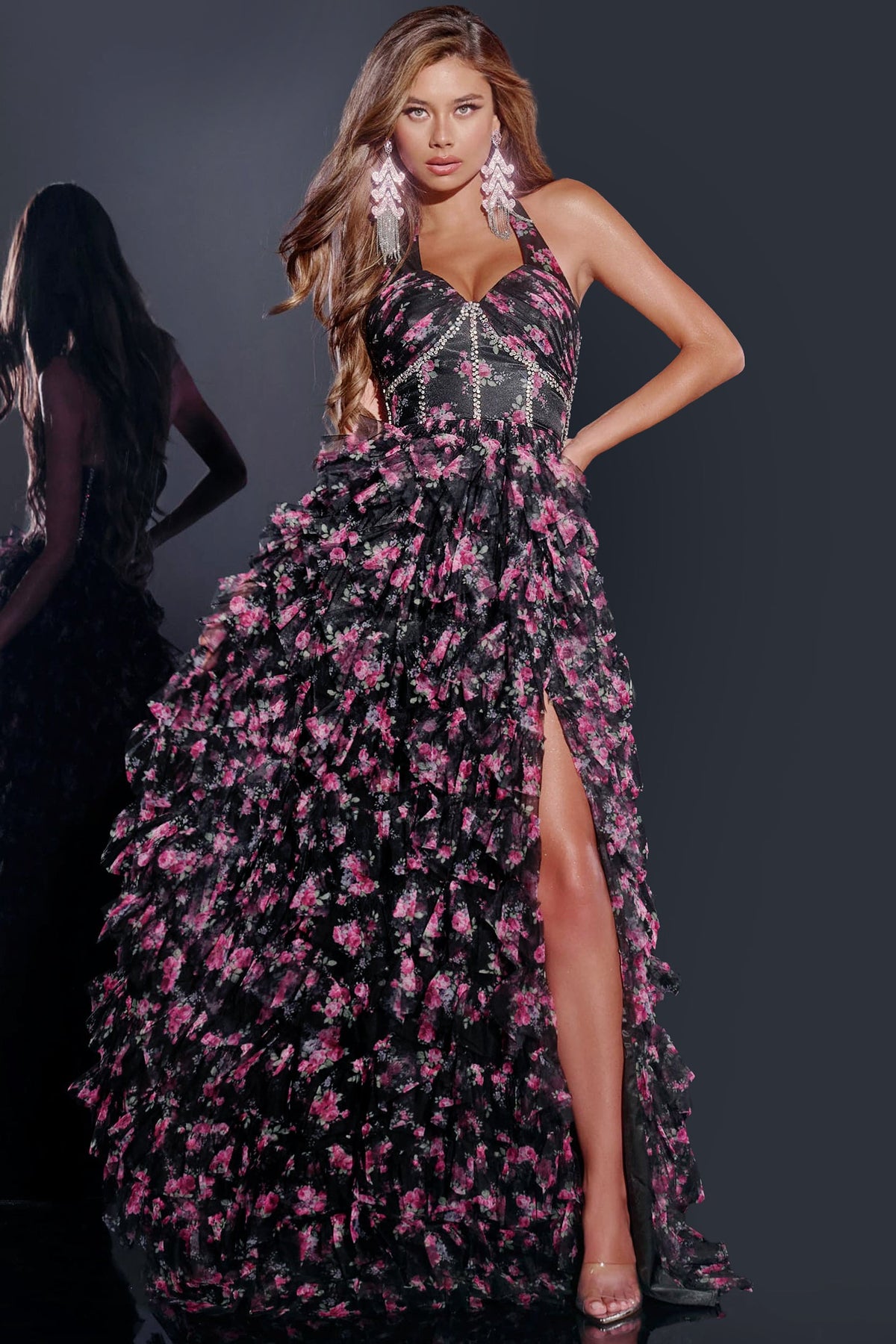 Jovani D5065_BLACK_MULTI_FRONT
