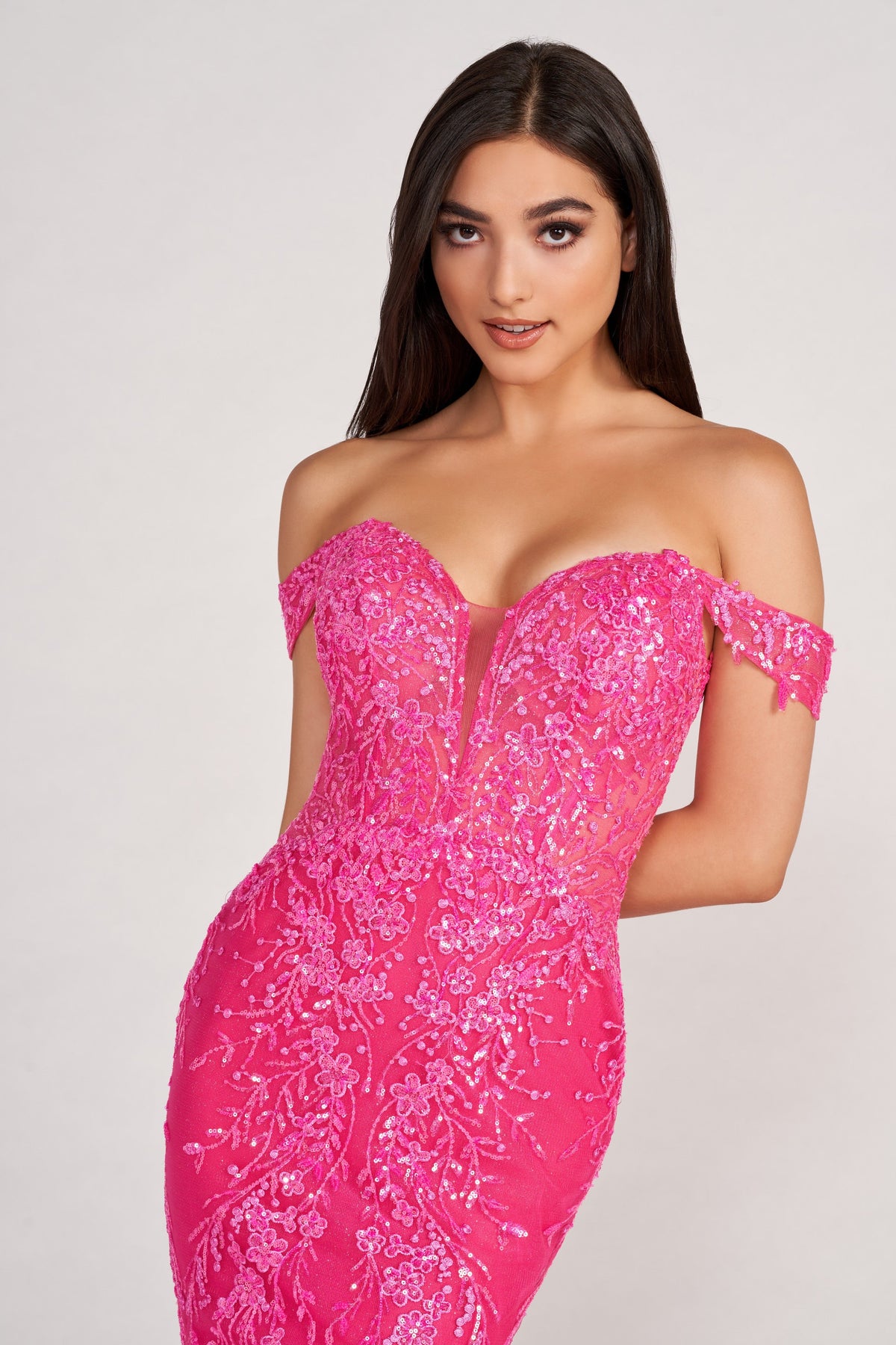 Ellie Wilde EW34007-cerise-f-c