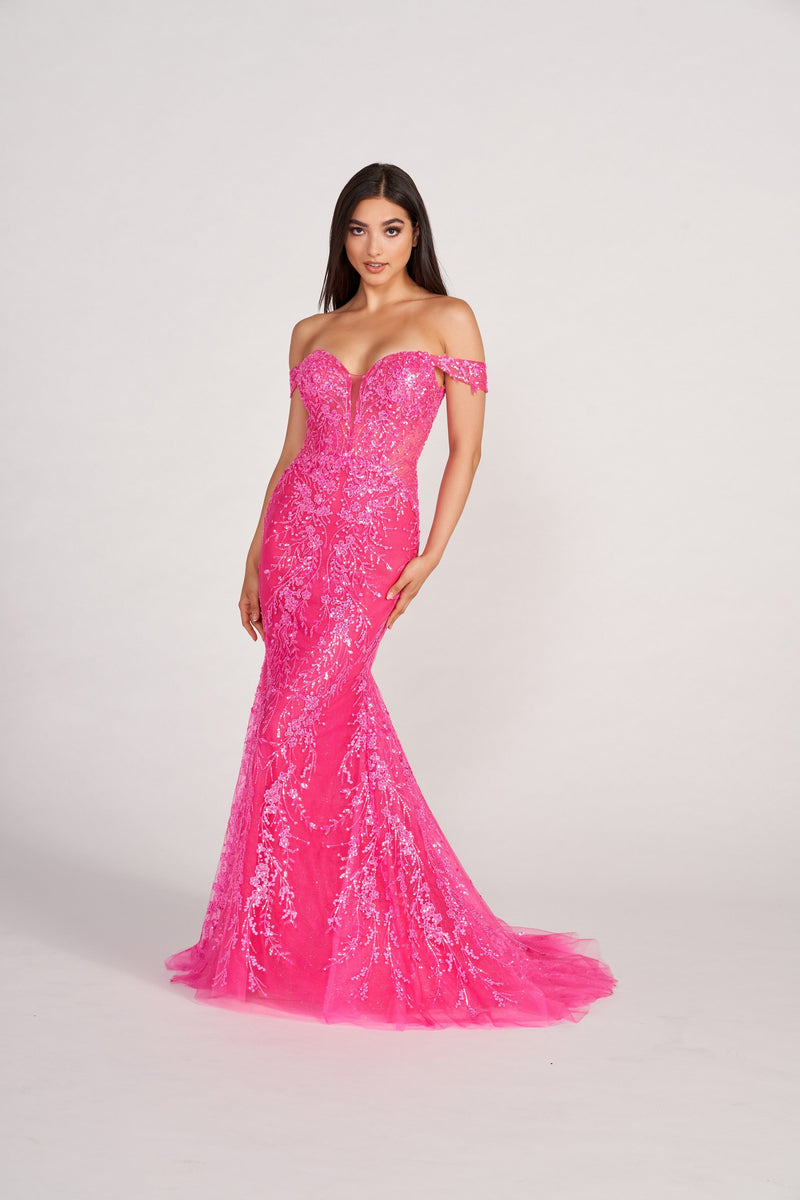 Ellie Wilde EW34007-cerise-f-d
