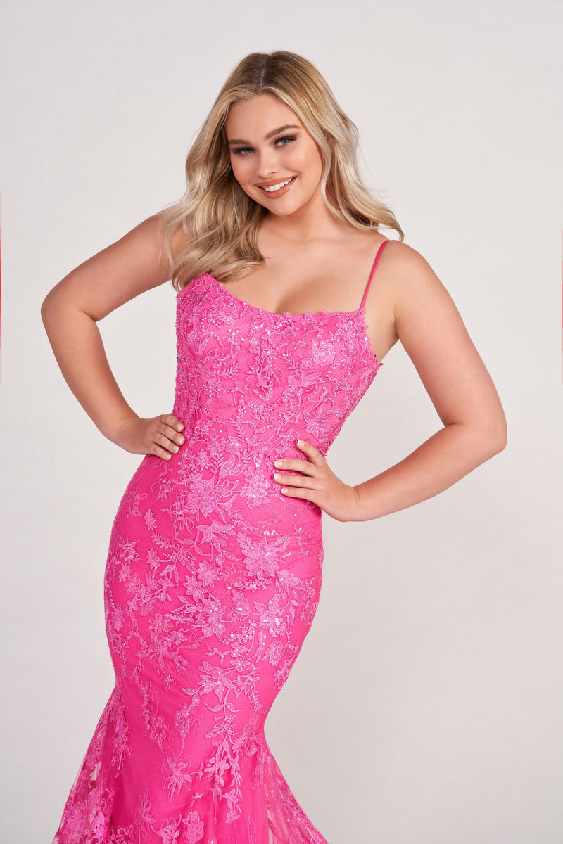 Ellie Wilde EW34009-cerise-f-c