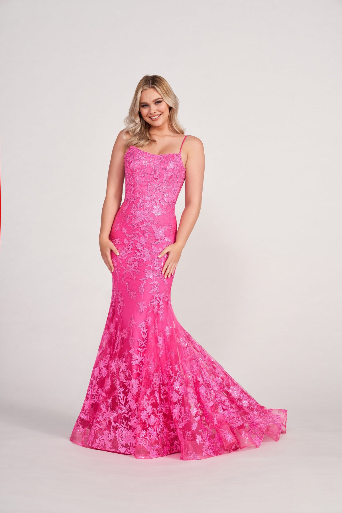 Ellie Wilde EW34009-cerise-f-d