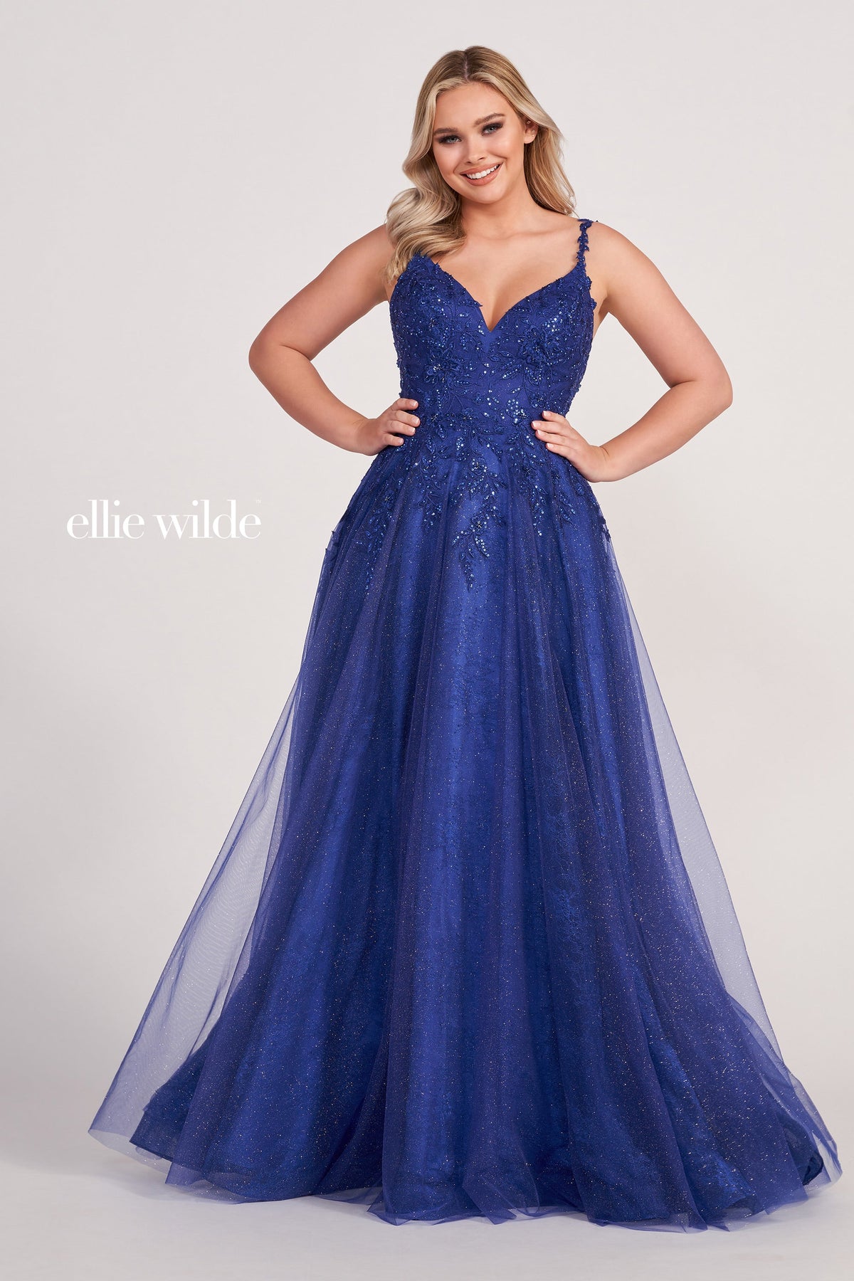 Ellie Wilde EW34086-navy-blue-f