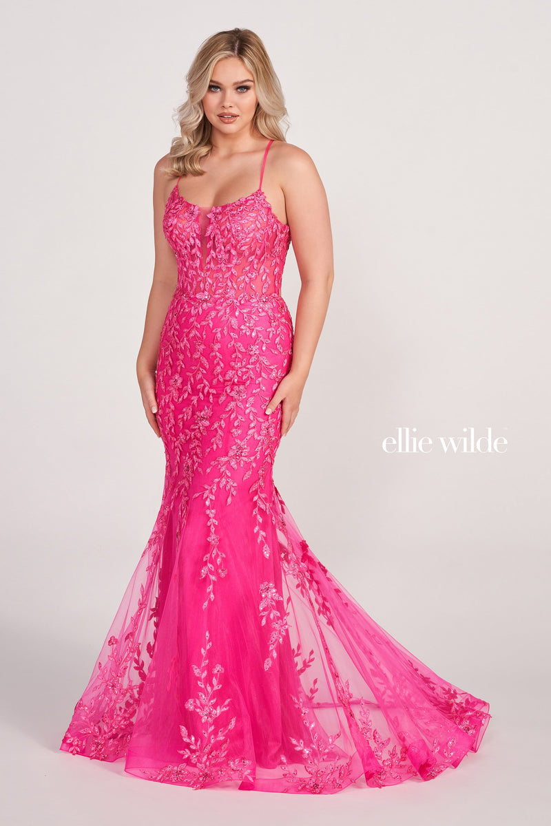 Ellie Wilde EW34090-magenta-f-d