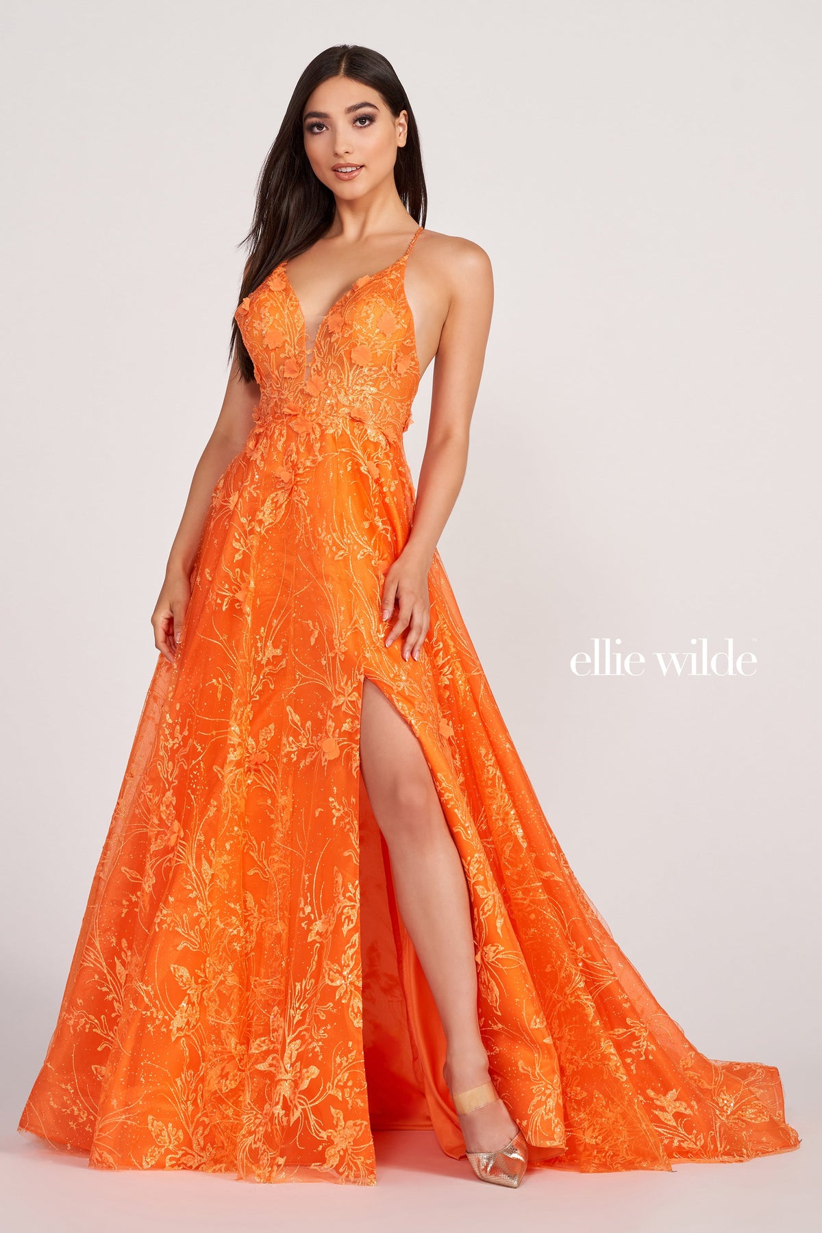 Ellie Wilde EW34102-orange-f-d