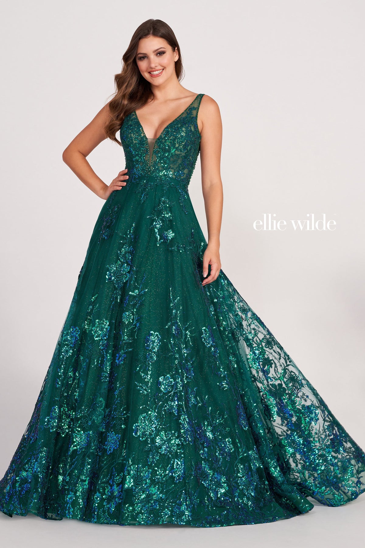 Ellie Wilde EW34105-emerald-f