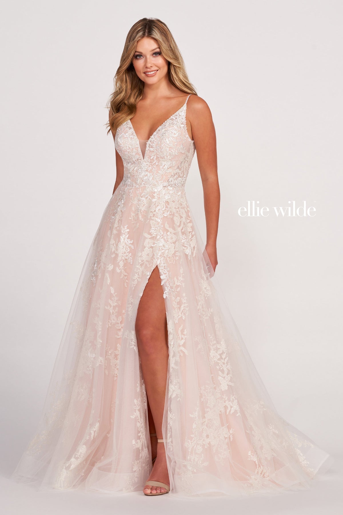 Ellie Wilde EW34107-ivory-tea-rose-f