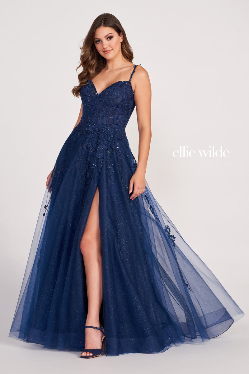 Ellie Wilde EW34116-navy-blue-f