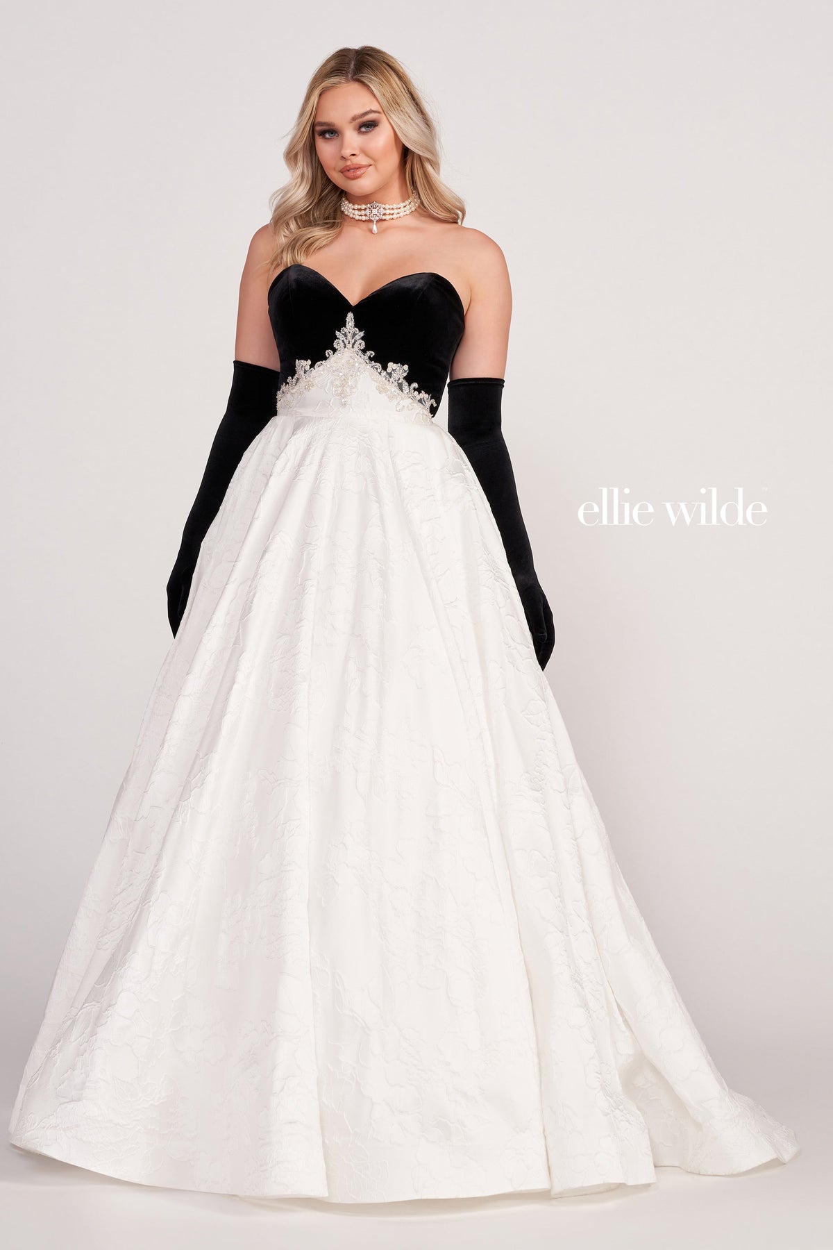 Ellie Wilde EW34133-black-white-f-d