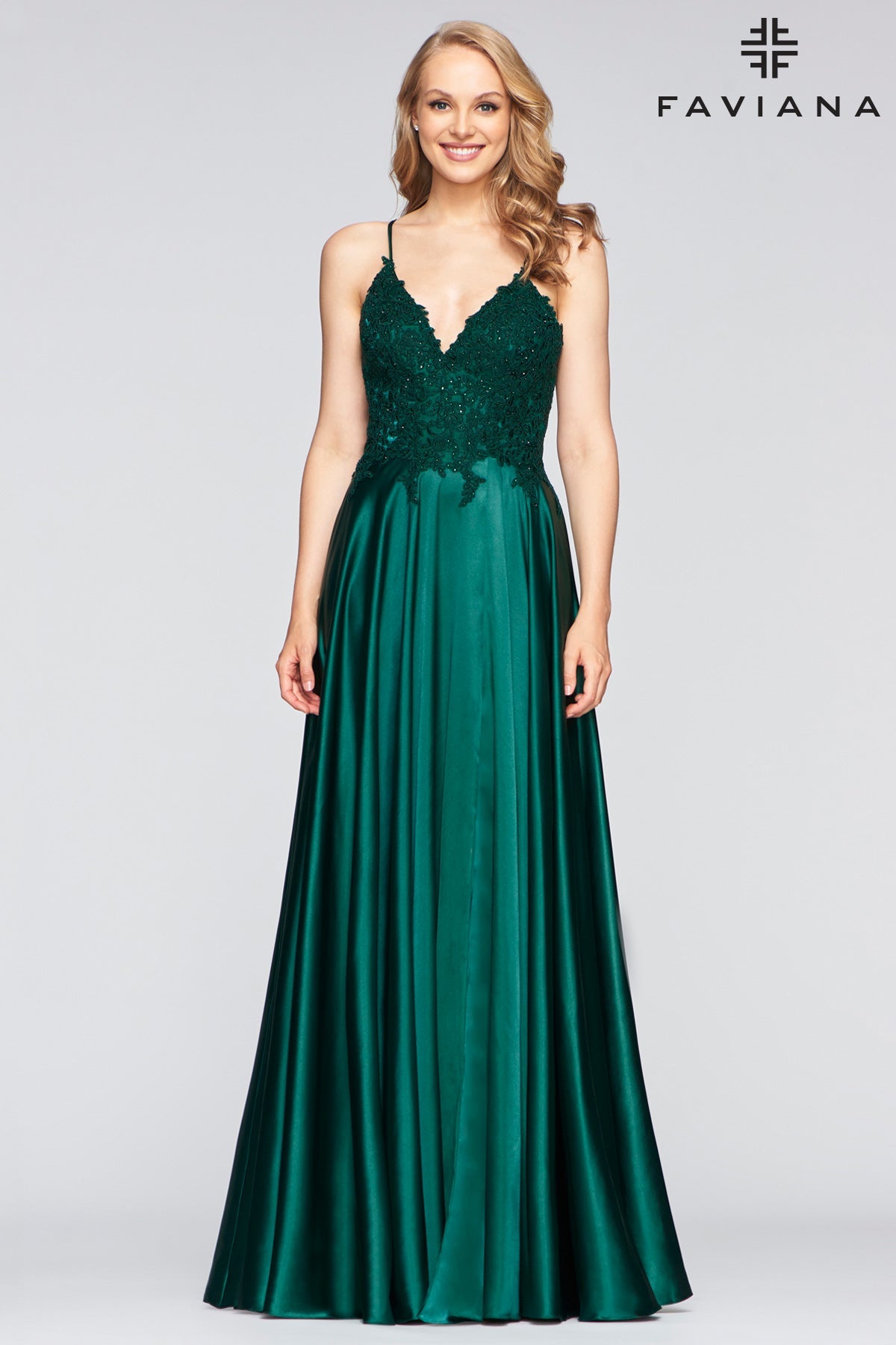 Faviana S10400_DEEP_GREEN_FRONT