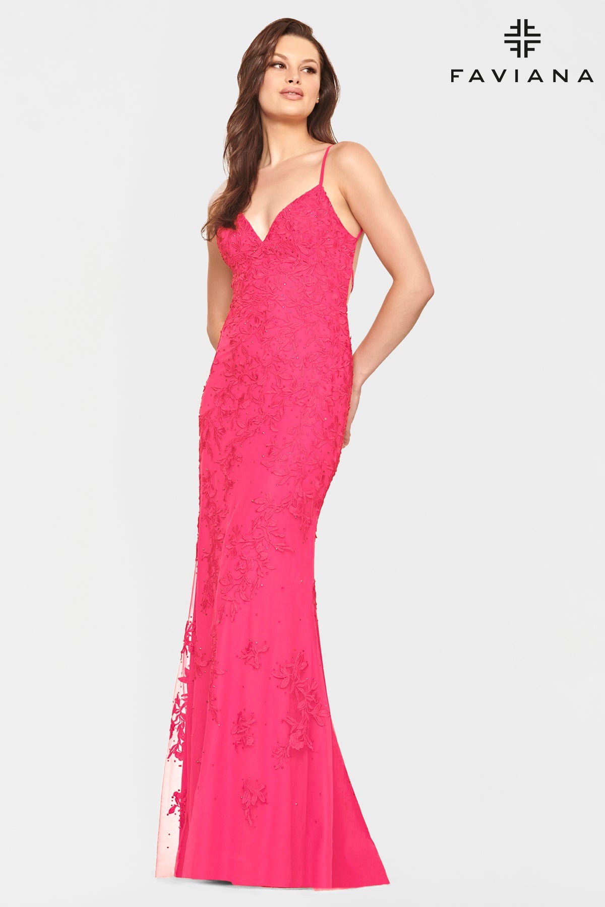 Faviana S10508_HOT_PINK_FRONT
