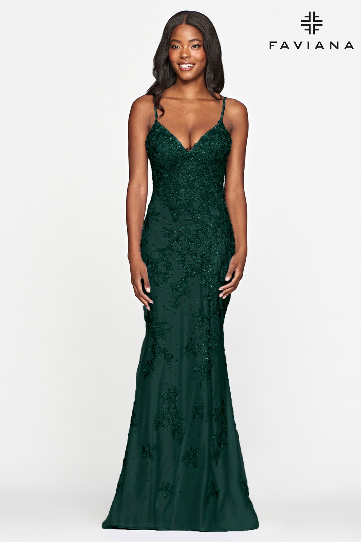 Faviana S10508_HUNTER_GREEN_FRONT