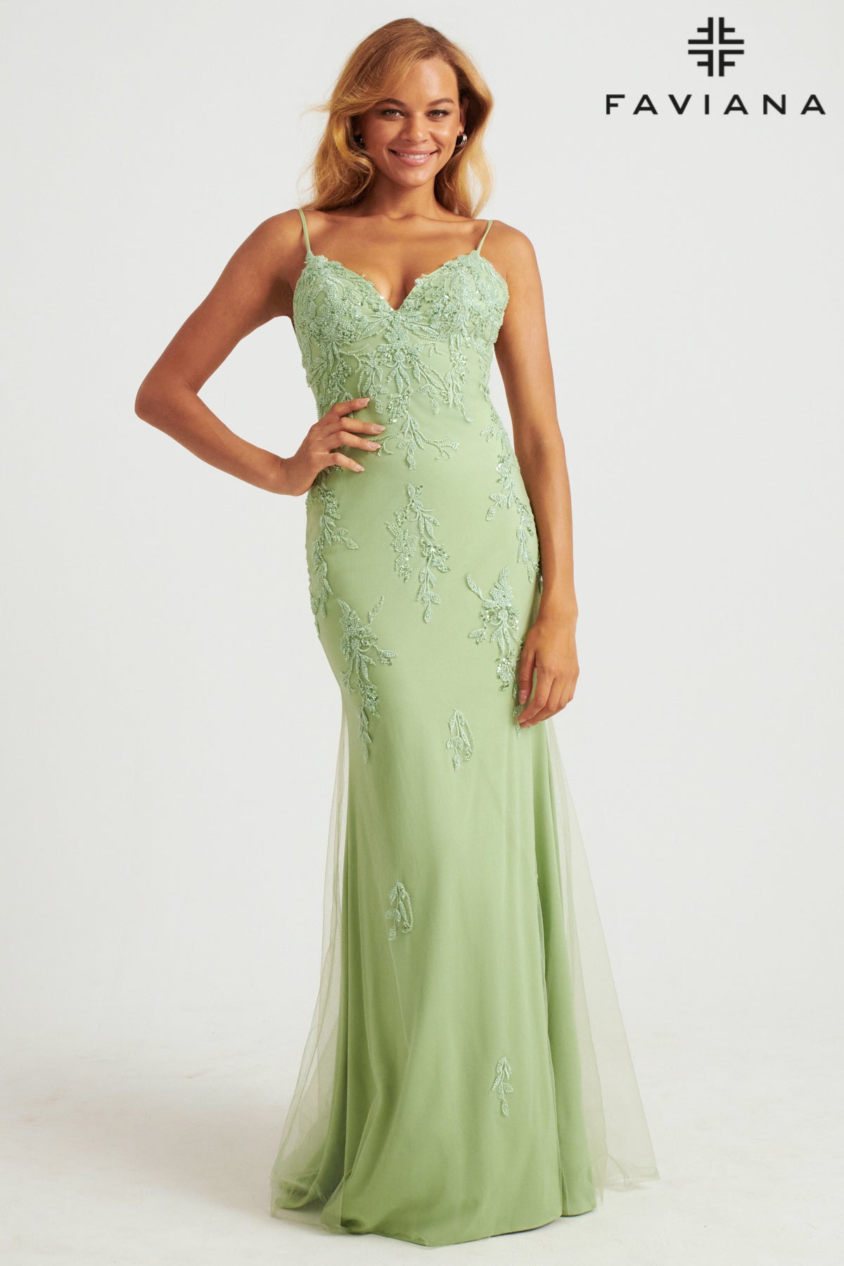 Faviana S10633_SAGE_FRONT
