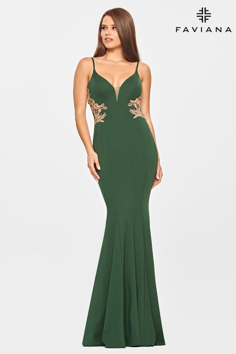 Faviana S10668_EMERALD.GOLD_FRONT