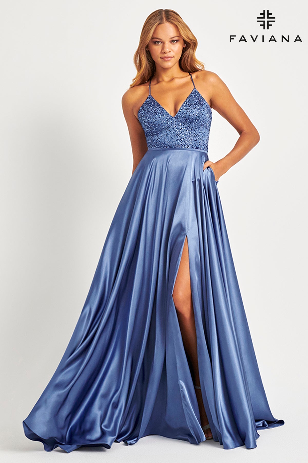 Faviana S10870_STEEL_BLUE_FRONT