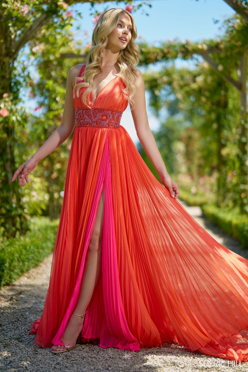 Sherri Hill Sherri-Hill-56700-orange-bright-pink-56082