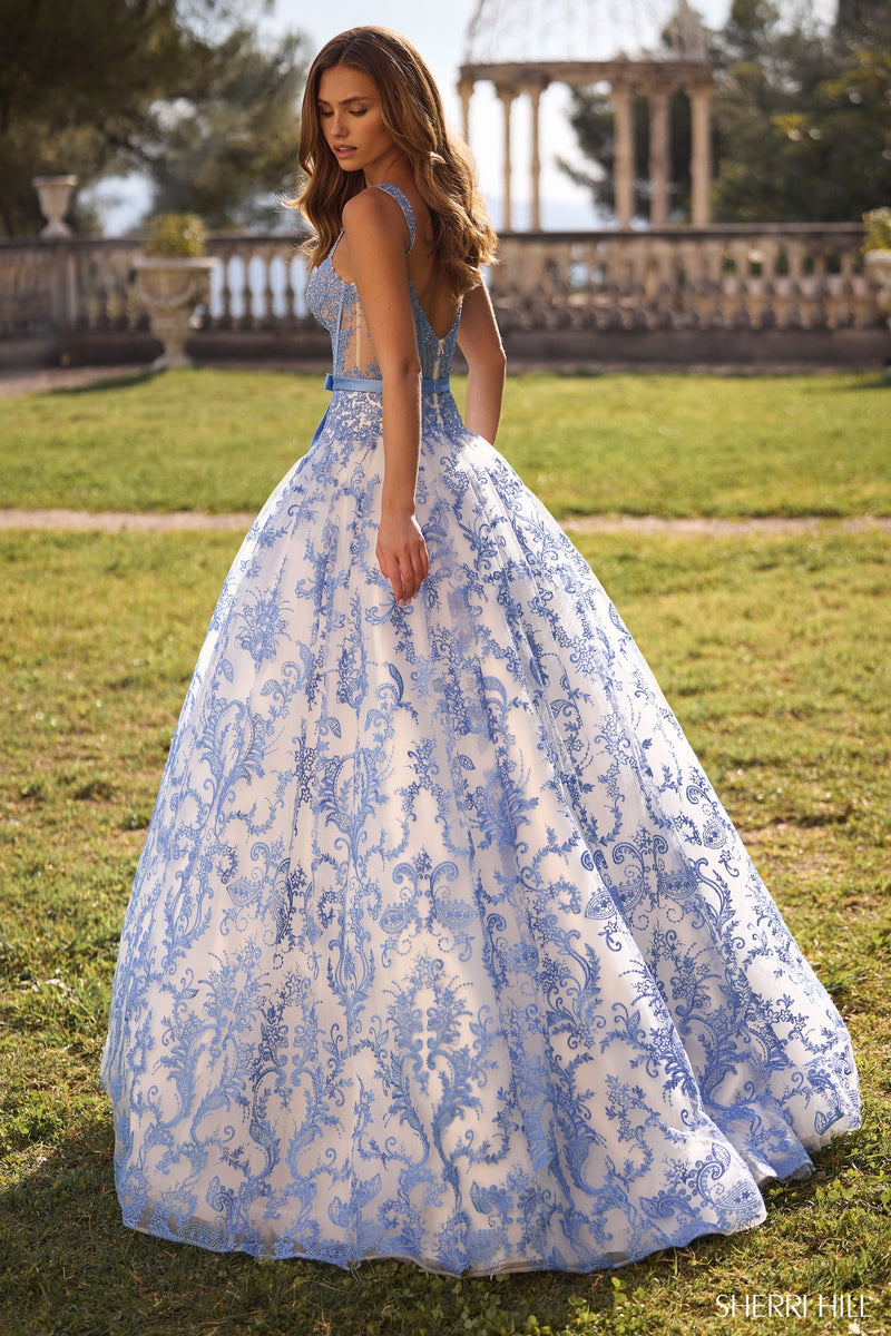 Sherri Hill Sherri-Hill-57058-ivory-blue-56118