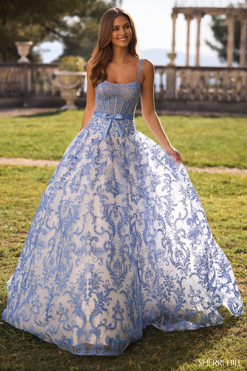 Sherri Hill Sherri-Hill-57058-ivory-blue-56119