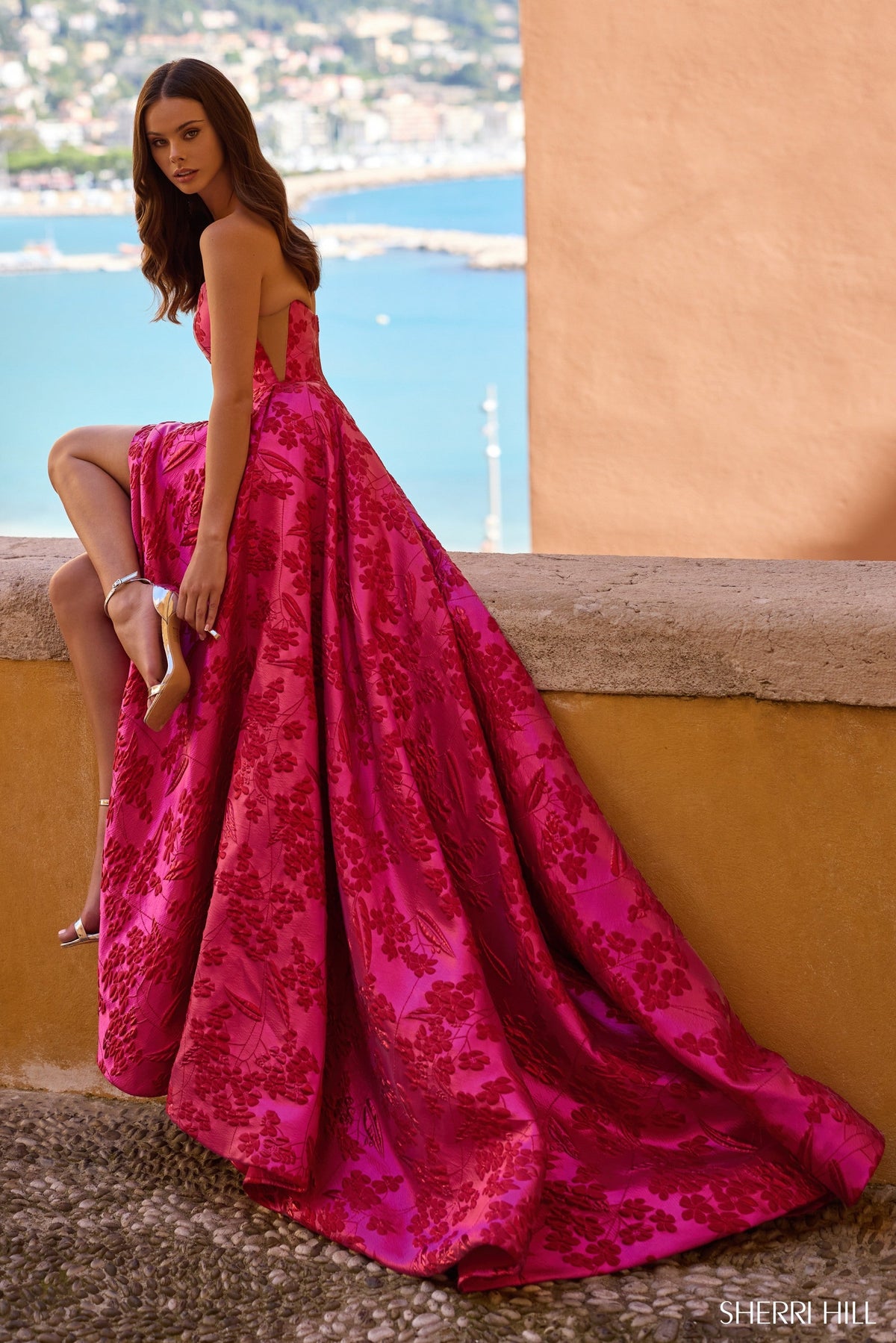Sherri Hill Sherri-Hill-57077-fuchsia-print-55994