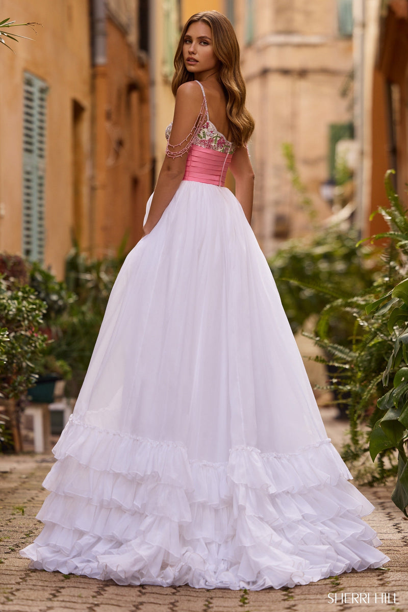 Sherri Hill Sherri-Hill-57103-ivory-pink-56009