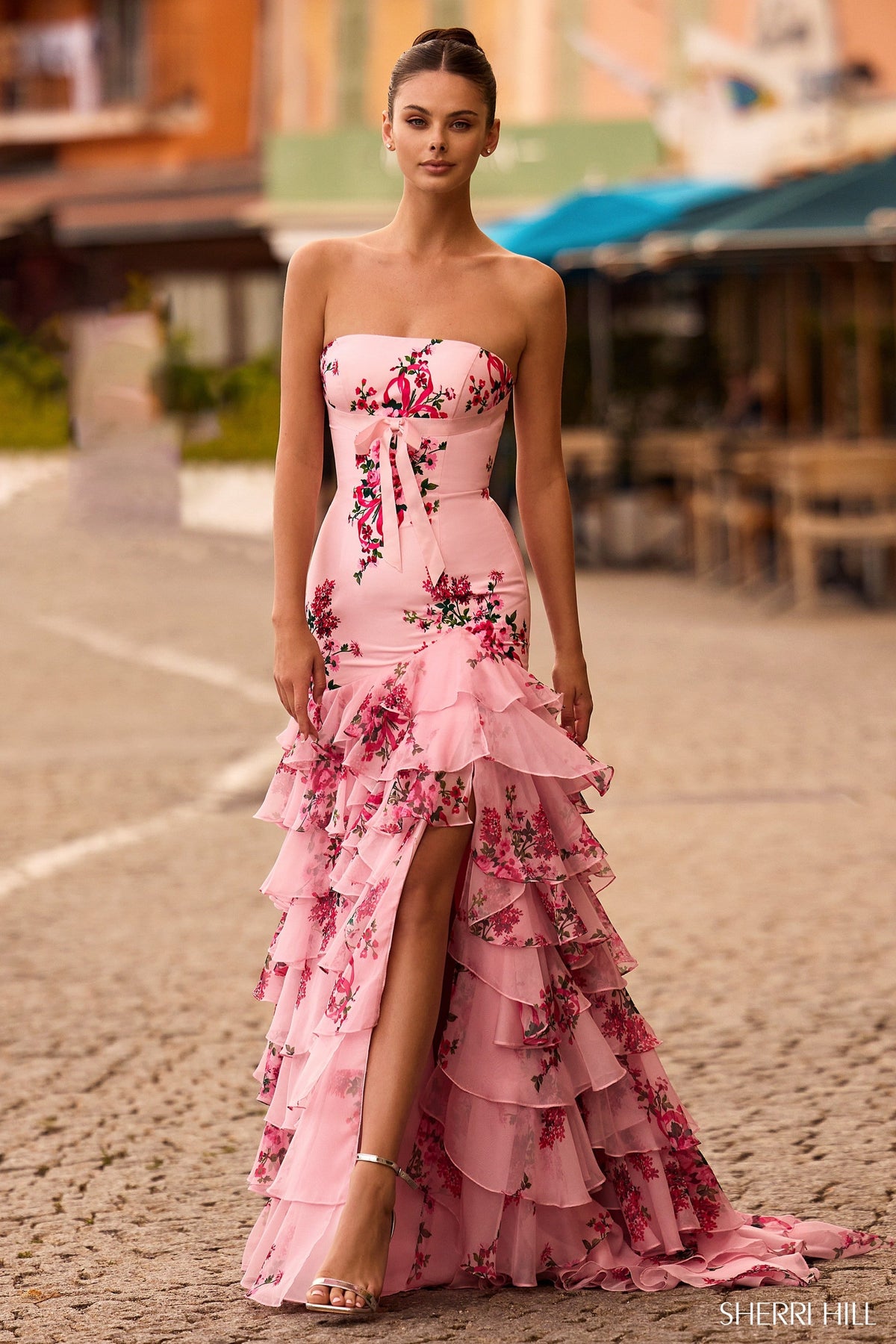 Sherri Hill Sherri-Hill-57144-pink-print-56045