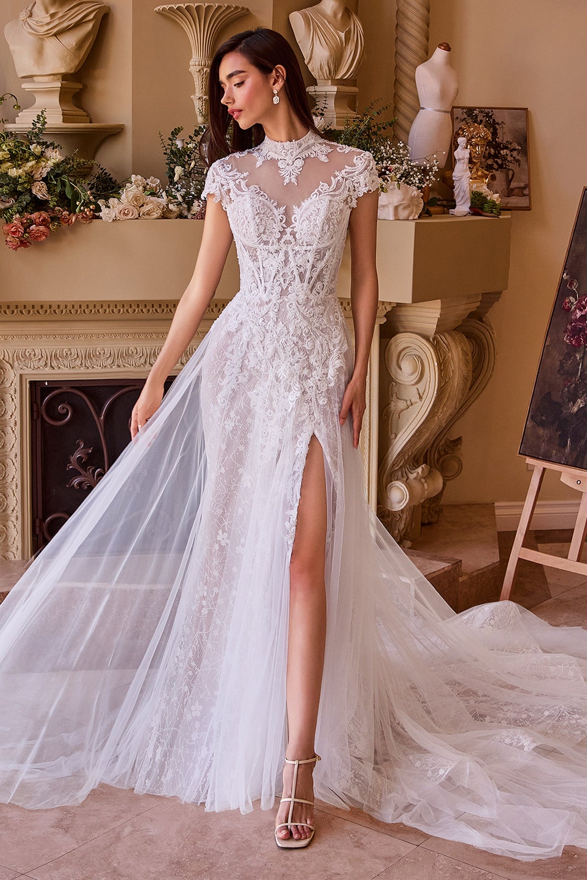 Andrea & Leo Couture WL035_OFF--WHITE-NUDE_FRONT