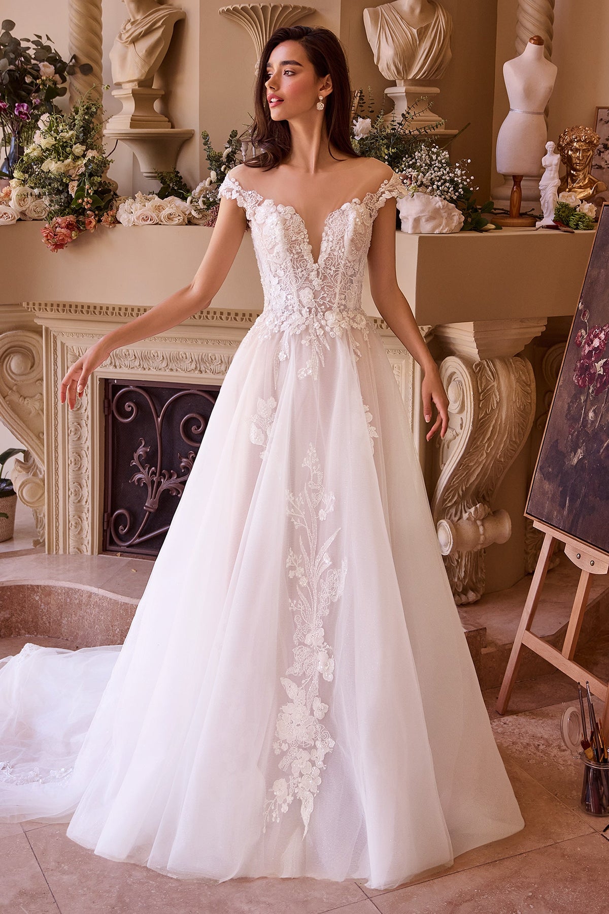 Andrea & Leo Couture WL038_OFF--WHITE-NUDE_FRONT