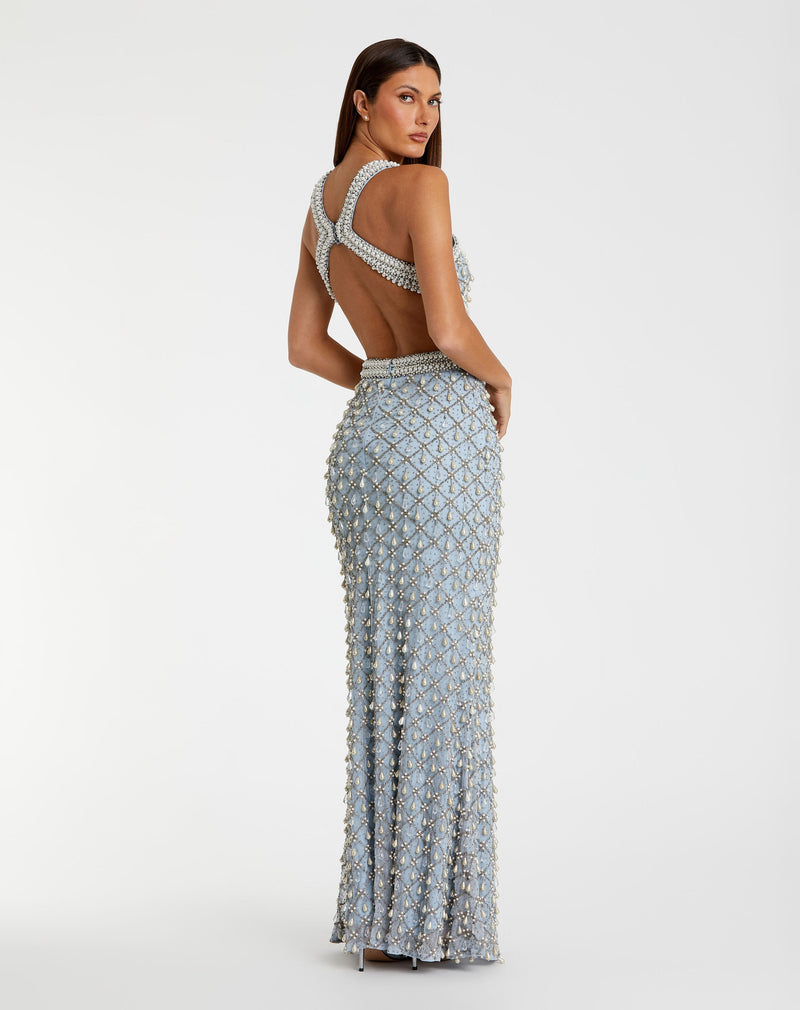 Mac Duggal 10098-VintageBlue-BK
