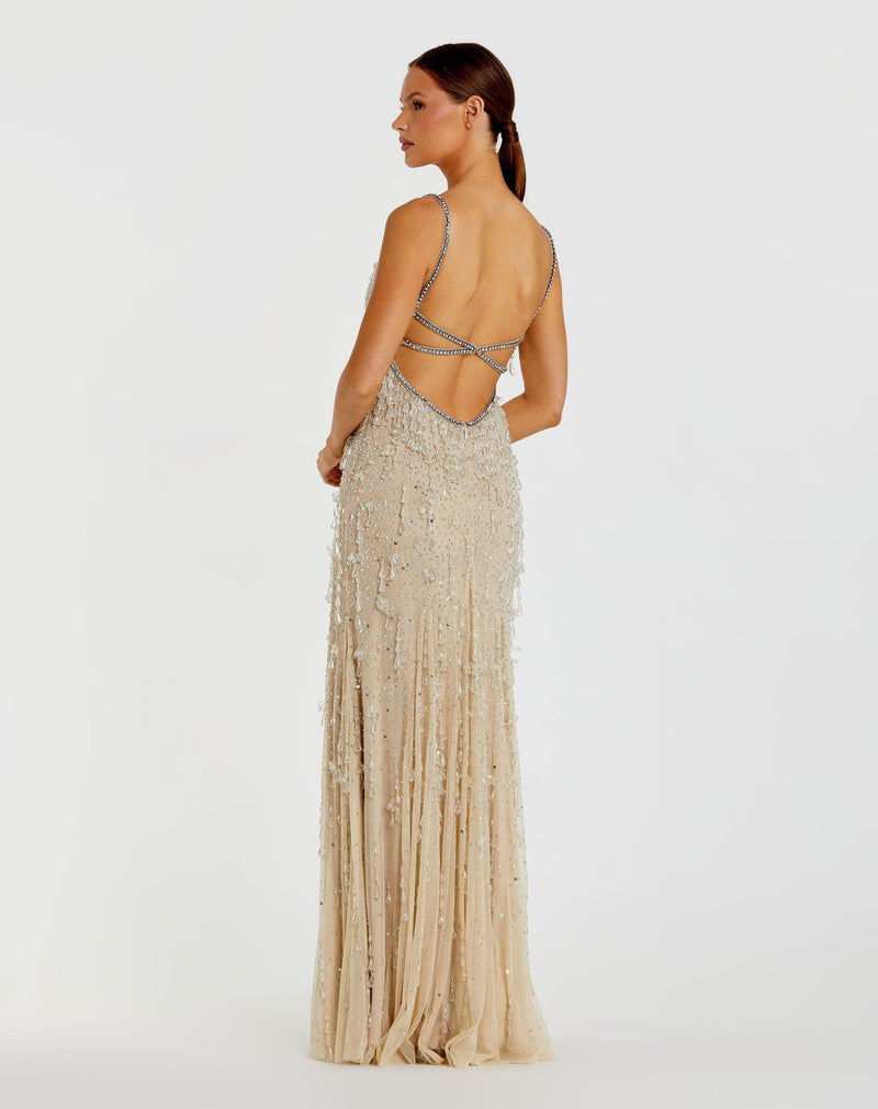 Mac Duggal 10101-NudeSilver-BK