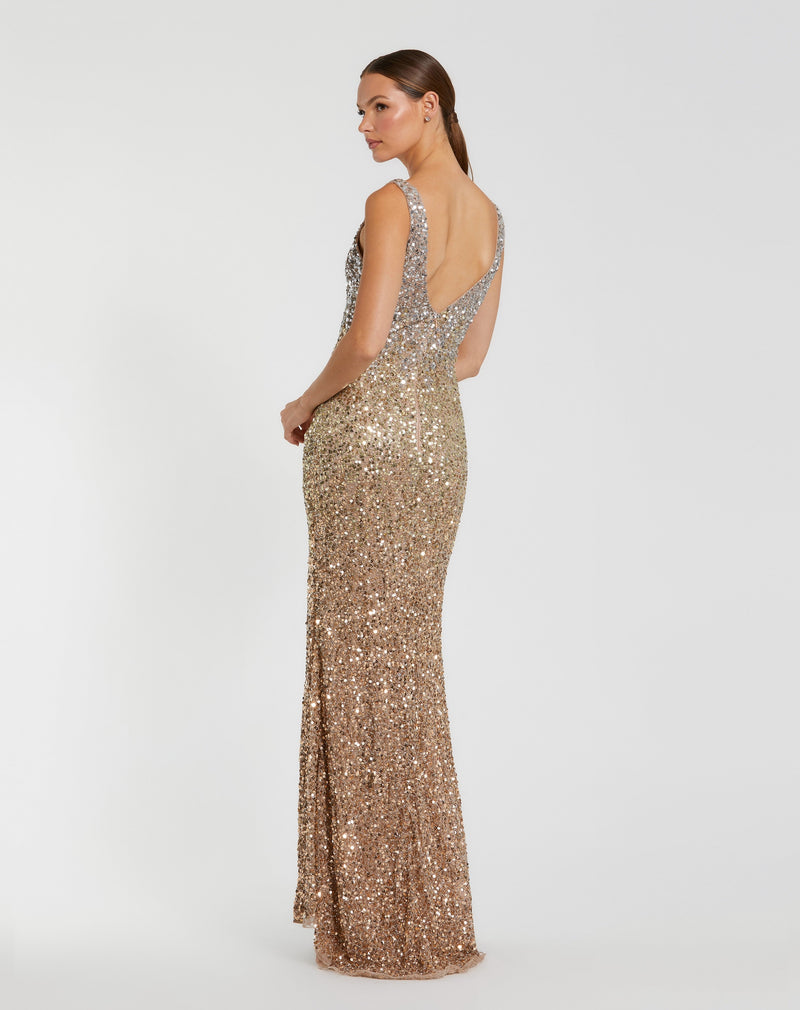 Mac Duggal 1068-ShimmeringGold-BK