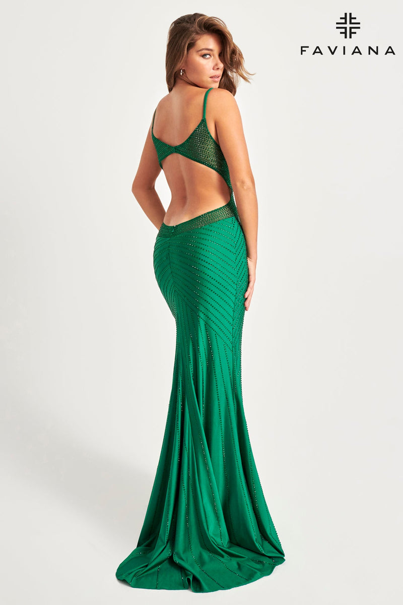 Faviana 11022_DARK_EMERALD_BACK