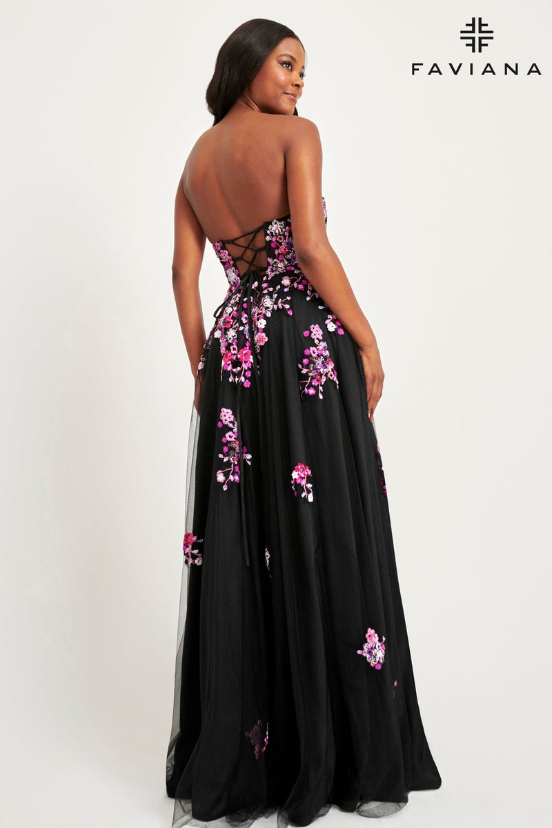 Faviana 11028_BLACK_FUCHSIA_BACK