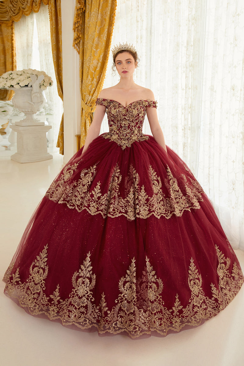 Ladivine by Cinderella Divine 15705_BURGUNDY_GOLD_FRONT