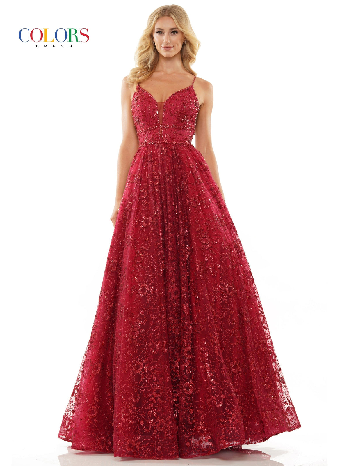Colors Dress 2288_WINE_FRONT