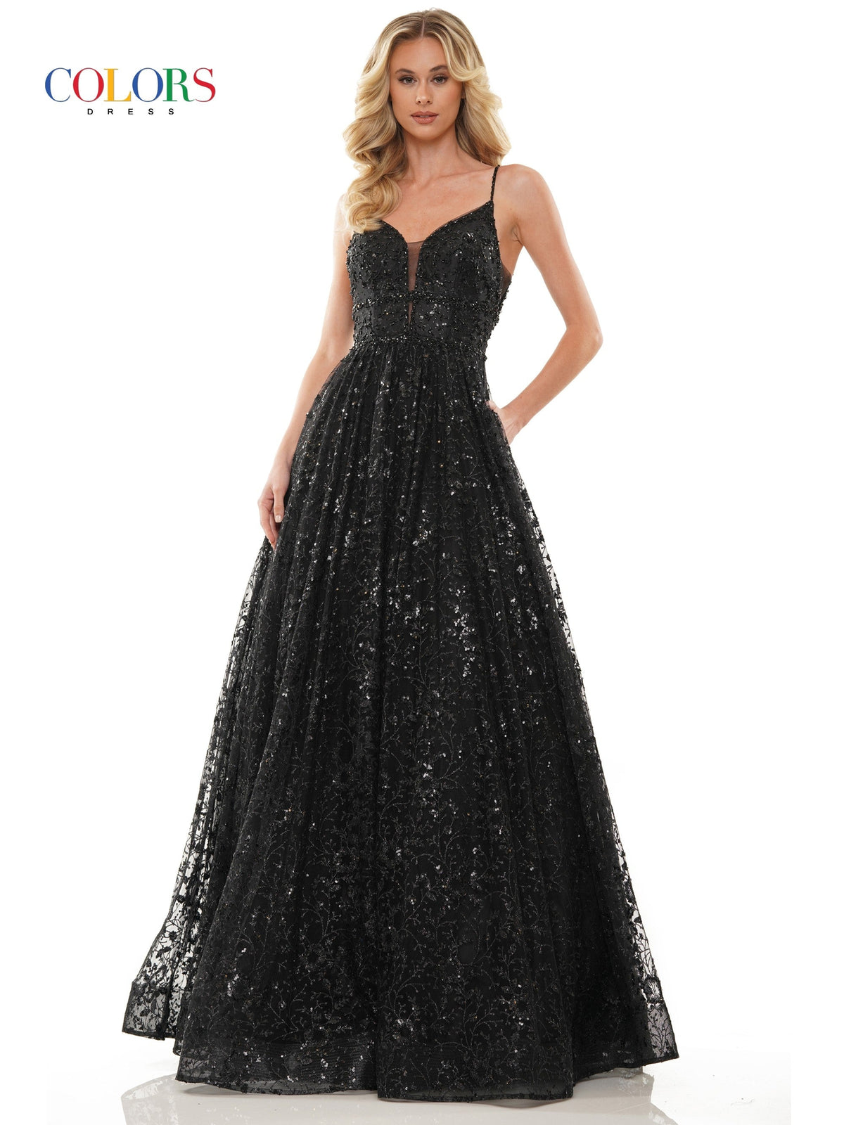 Colors Dress 2381_BLACK_FRONT