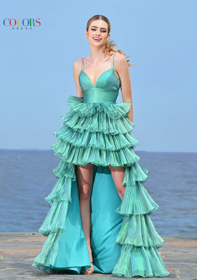 Colors Dress 3462_GREEN_FRONT