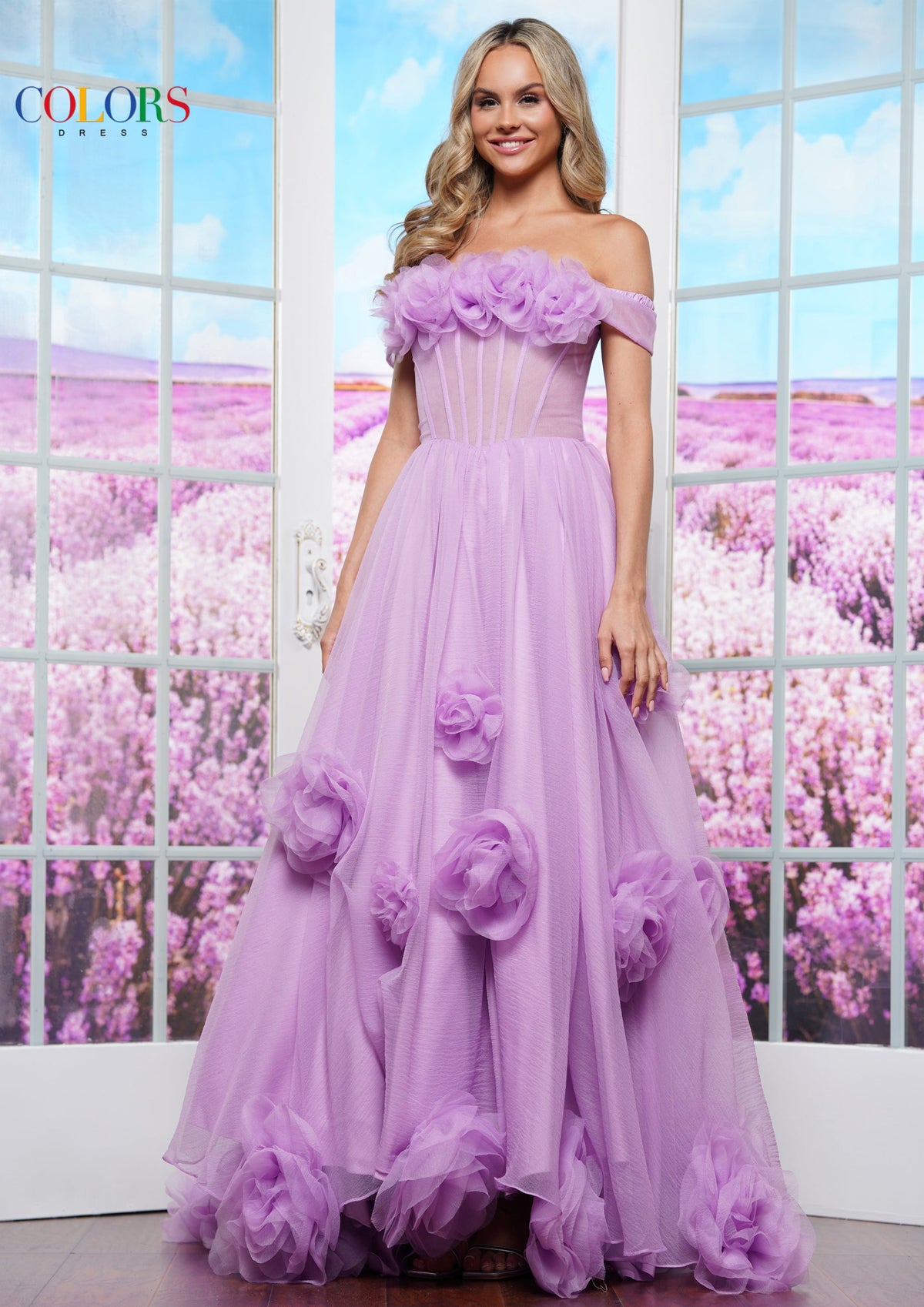 Colors Dress 3489_LILAC_FRONT