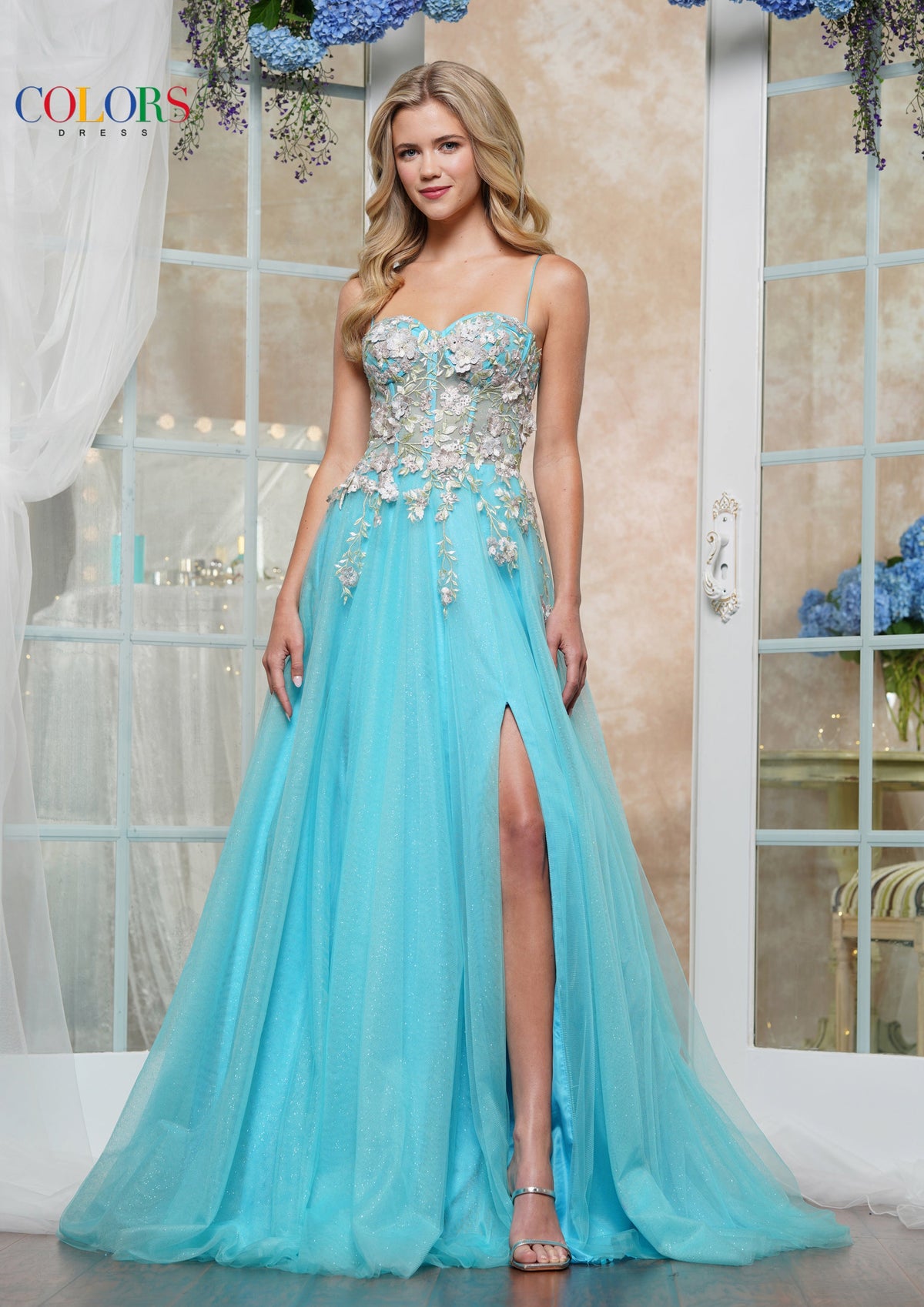 Colors Dress 3496_BLUE_FRONT