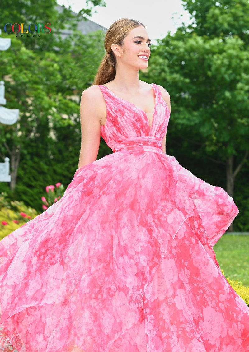 Colors Dress 3545_WATERMELON_15895_CROP