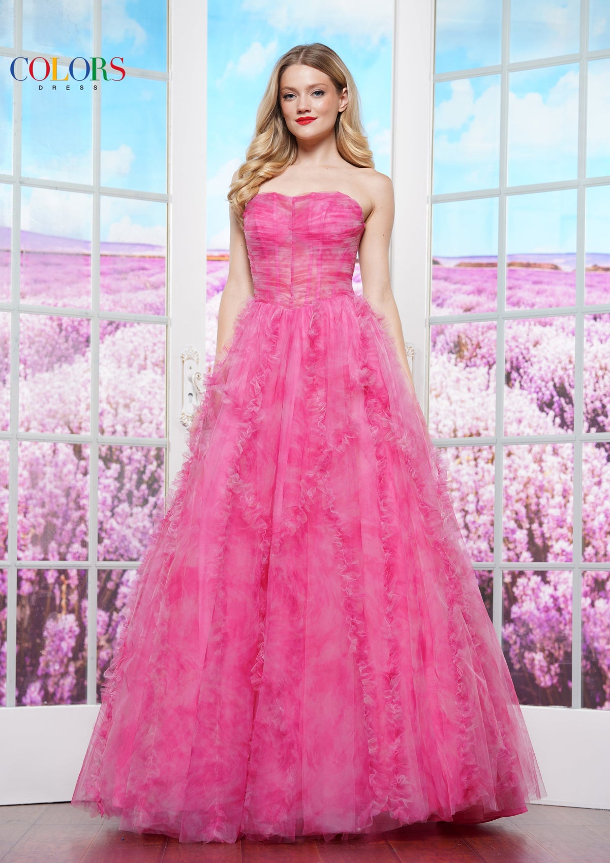 Colors Dress 3546_WATERMELON_FRONT