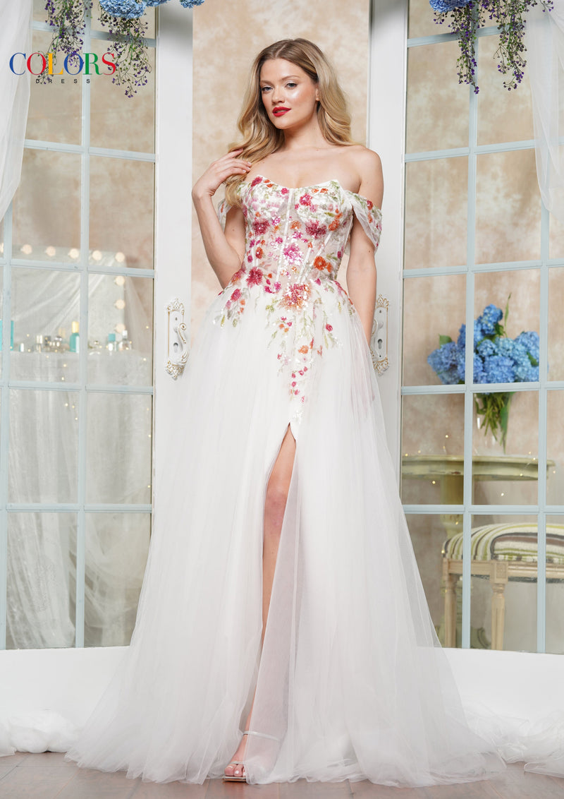 Colors Dress 3609_WHITE_FRONT