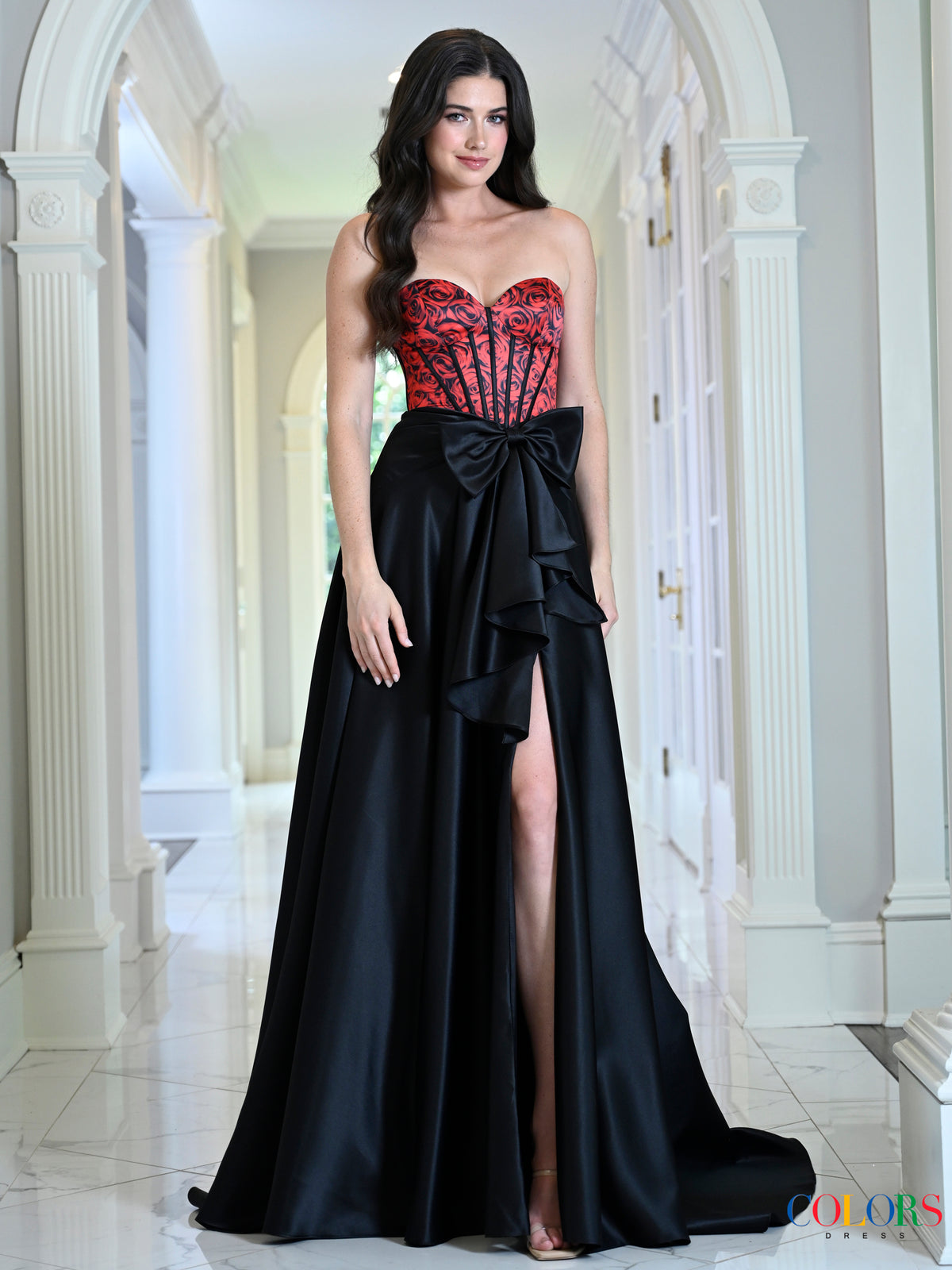 Colors Dress 4149 BLACK RED_294380